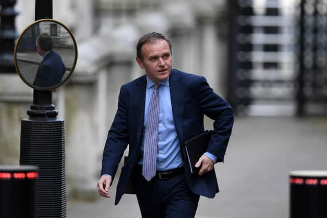 Environment Secretary George Eustice arrives at 10 Downing Street (Photo by DANIEL LEAL-OLIVAS/AFP via Getty Images)