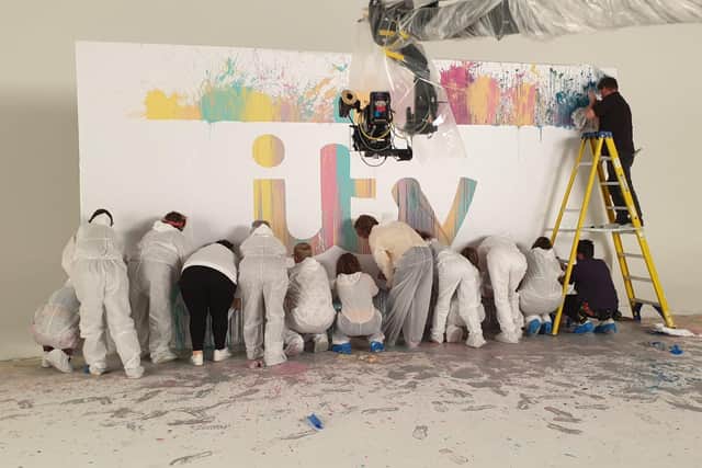 The volunteers from Blackpool-based arts organisation LeftCoast create the new ITV ident to be shown during May 2020