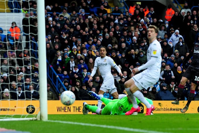 Helder Costa and Patrick Bamford pictured at Leeds United versus Reading in February.