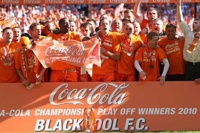 The Seasiders celebrate the club's return to top-flight football after 39 years away