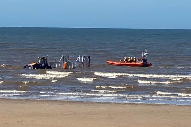 Two people were caught out by the tide and had to swim to shore. Credit: Lytham Coastguard