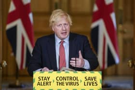 Boris Johnson at today's Downing Street briefing