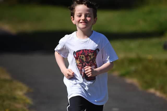Nine year-old Oliver Jensen has walked nearly 25 miles to raise money for NHS Charities Together.