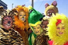 Colourful costumes for the Beaverbrooks 10k fun run in 2002