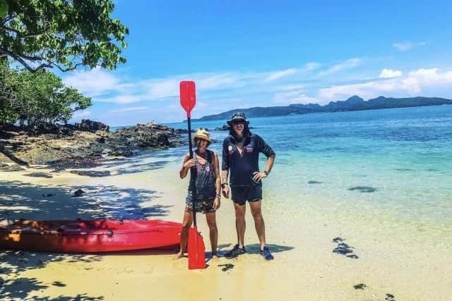 Chris and Gabs on their island paradise