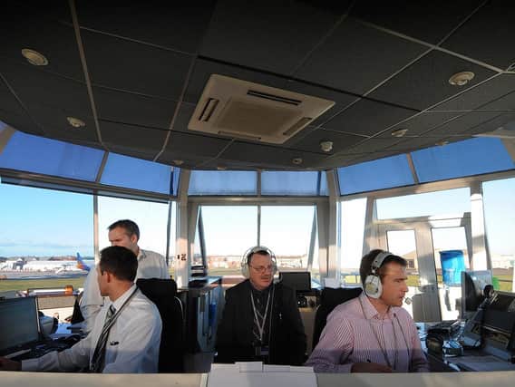 Air traffic control at Blackpool Airport