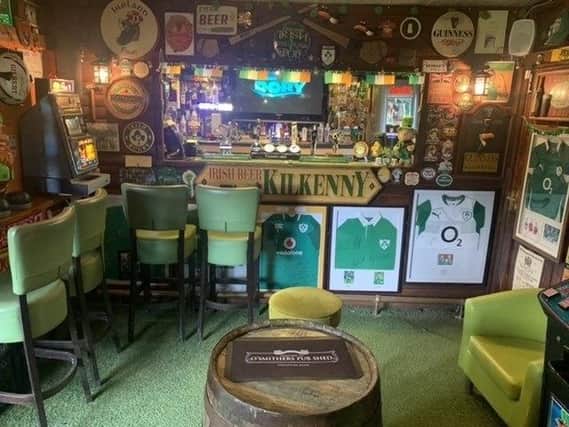 Inside Doug Smith's Irish bar, O'Smithers, in his garden shed