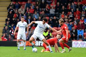 Lewis Montrose in action for AFC Fylde