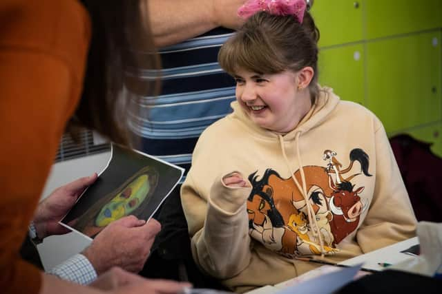 Chole McFarlane enjoying her art sessions at the New Langdale with friends pictures Claire Griffiths