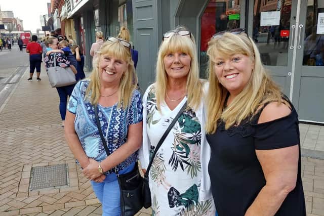 Sisters and NHS staff Shirley McKay, Wendy Hughes and Elaine Brearley queue for Sports Direct who are offering discounts for NHS staff