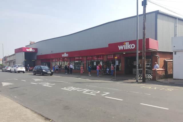 Long queues, seen throughout lockdown, remained at Wilko.