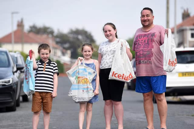 Paul Clarke and his children Elliott, Evie and Alicia have been busy delivering "thank you bags" to key workers across the Fylde coast.