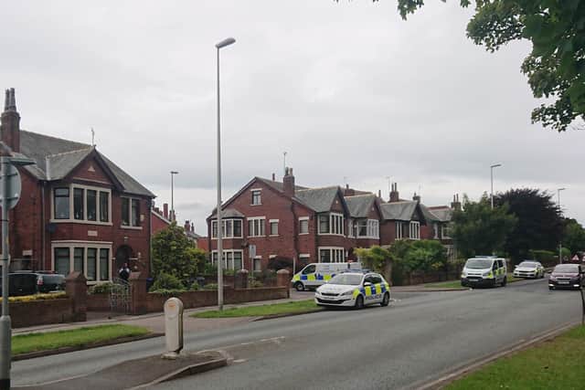 The body of a man was found in a house on the corner of West Park Drive and Wilkinson Avenue, Blackpool, after police officers smashed their way inside at around 11.40am on Saturday, June 20, 2020, following a 'concern for welfare' call, Lancashire Police said. Detectives ruled out foul play. (Picture: JPIMedia)