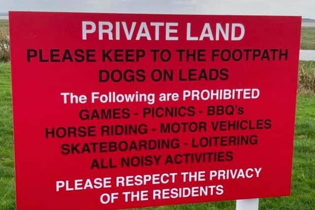 The new sign between the Lytham Quays development and the Estuary has caused some controversy