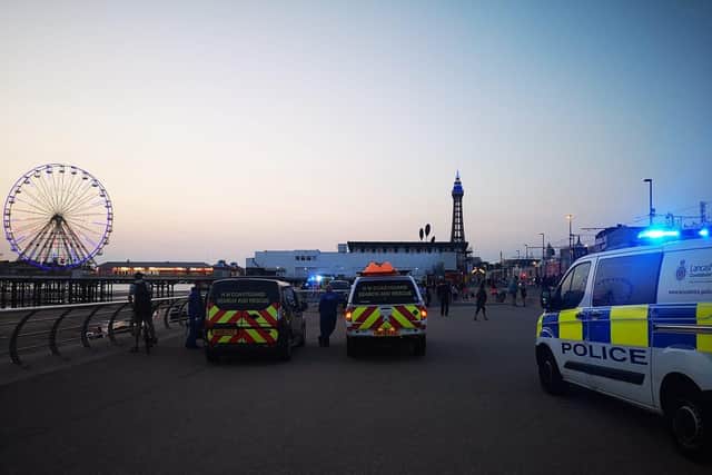 Emergency services at Central Pier last night (June 24). Pic: HM Coastguard