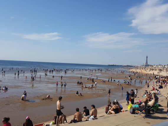 Blackpool beach during this week's hot weather