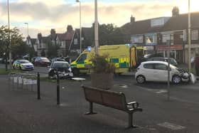 Emergency services at the scene of the Devonshire Road crash last night (June 29). Pics by Danny Cronin