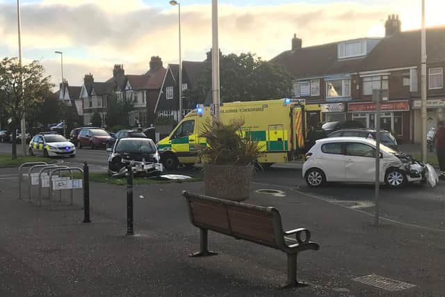 Emergency services at the scene of the Devonshire Road crash last night (June 29). Pics by Danny Cronin