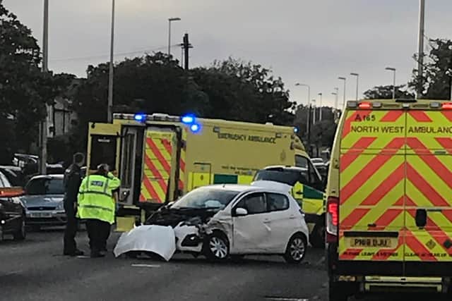 A Volkswagen Golf and a Peugeot were involved in the collision. Pics By Danny Cronin