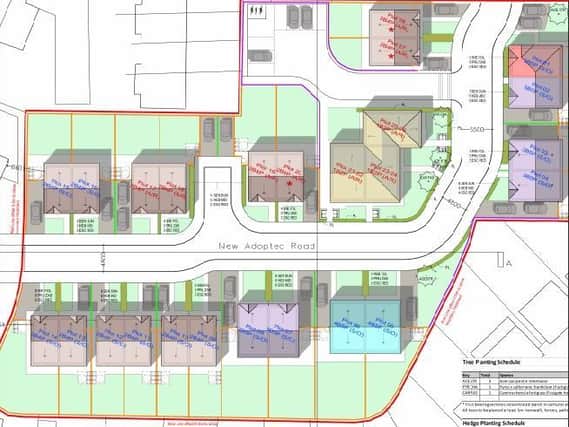 The layout of the proposed housing development, submitted to Fylde Council