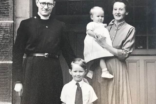 Judge Brown, centre, with father Ronald, who would become the Bishop of Birkenhead, mum Joyce and little sister Janet
