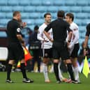Oliver Norwood of Sheffield United could not believe that goal-line technology failed to award his 'goal' against Aston Villa