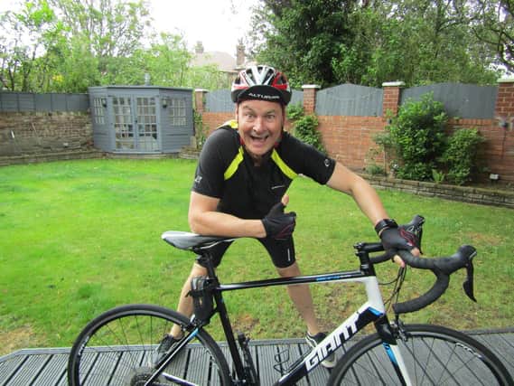 Phil is planning to ride from Blackpool Tower to Scarborough 146 miles in one day for Comedy Support Act charity.