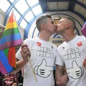 Thomas Brooks and Antony Platt at Pride in 2015