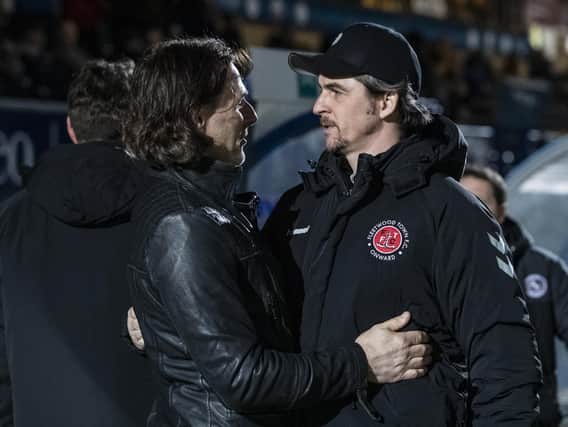 Tonight's two bosses, Gareth Ainsworth (left) and Joey Barton (right).
