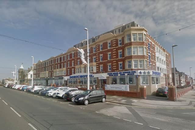 A group of approximately seven men brandishing weapons attacked another group of men at theDoric Hotel. (Credit: Google)
