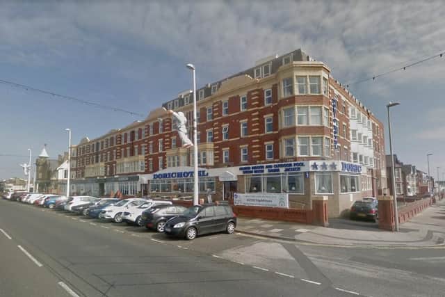 A group of approximately seven men brandishing weapons attacked another group of men at the Doric Hotel. (Credit: Google)