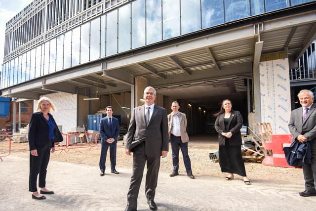 Amanda Milling (left) is shown progress on the new conference centre