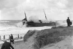 1929 Commandant Bultinck wrecked on beach at Rossall