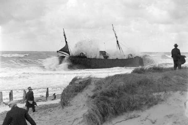 1929 Commandant Bultinck wrecked on beach at Rossall