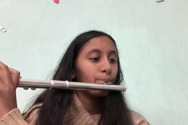 Grace Johny's reed playing skills impressed judges in the Young Musician event