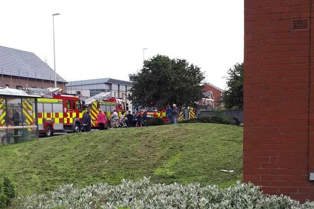 Firefighters were called to a fire in a block of flats in Layton this afternoon.