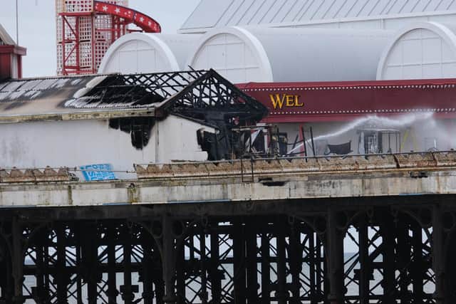 The fire has caused extensive damage to the Waltzer ride, as well as a workshop and the pier itself
