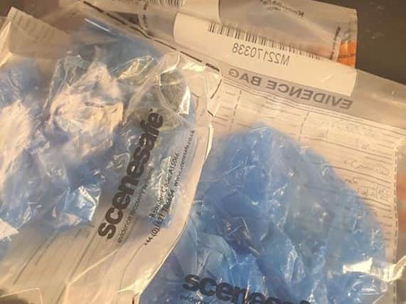 Drugs recovered by police in Blackpool town centre today