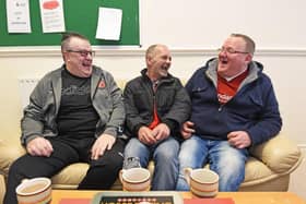 Dave Smith, Robert Johnstone and John Tyler at Men's Shed Fleetwood