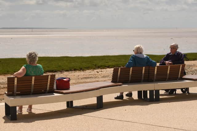 The new sea defences include some delightful rest and lookout points
