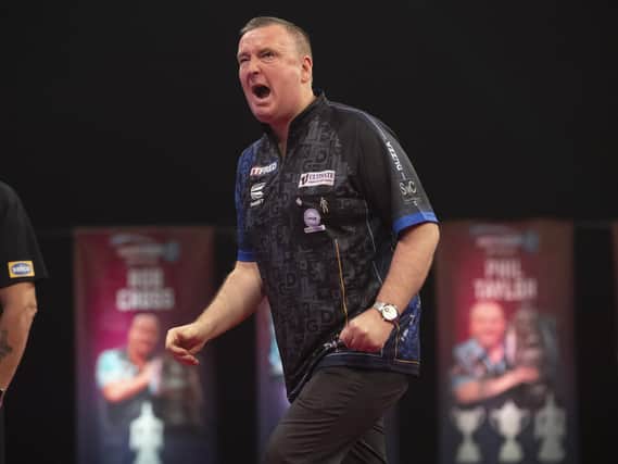 The world's top four are all out of the Betfred World Matchplay after Glen Durrant (above) defeated world champion Peter Wright Picture: LAWRENCE LUSTIG / PDC