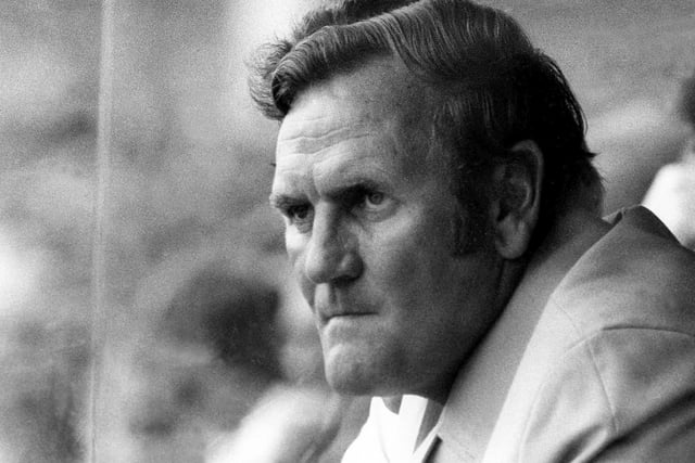 Don Revie in the Elland Road dugout.