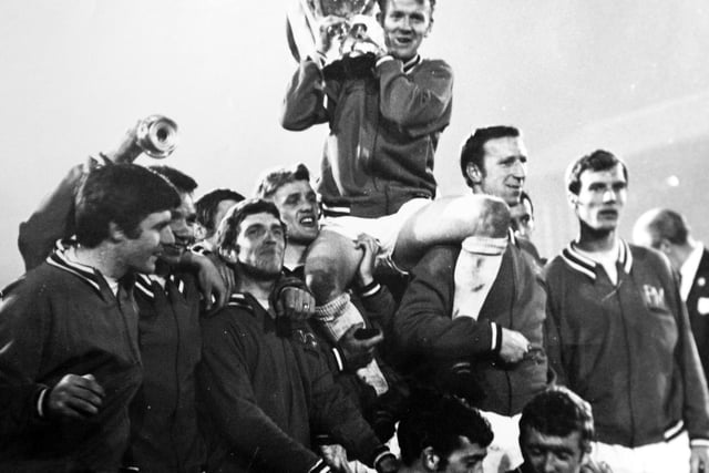 Another iconic photo from the 1968/69 First Division championship winning season.