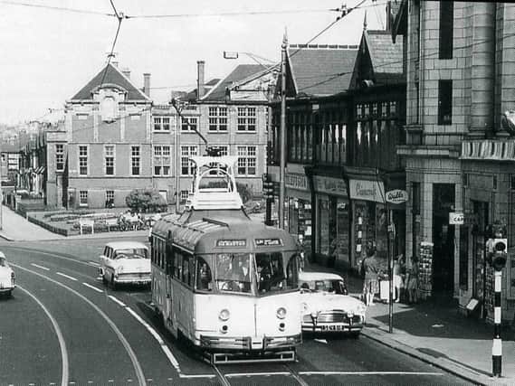 Church Street in the 1950s with a Vambac car waiting at the traffic lights outside the Regent Cinema