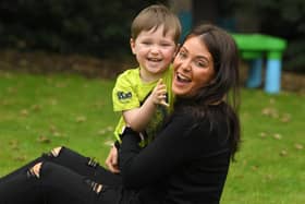 Carla Lett, of St Anne's, with her son George.