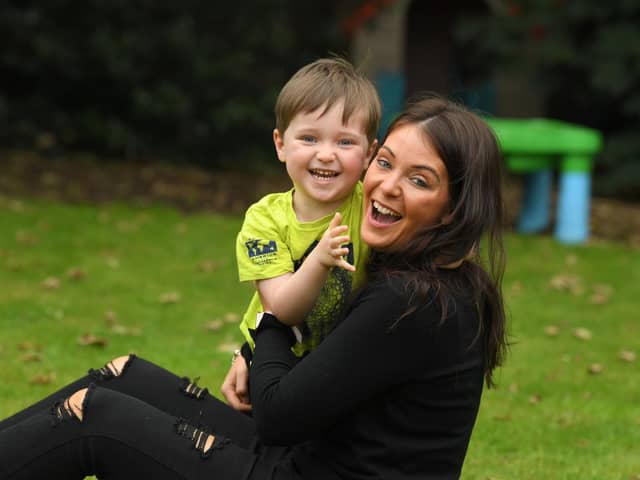 Carla Lett, of St Anne's, with her son George.