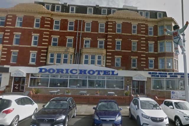 The two men were wanted after a brawl broke out at the Doric Hotel in Queens Promenade, Blackpool at around 11.15pm on Sunday, July 5. Pic: Google