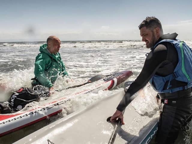 Jordan, right, at sea