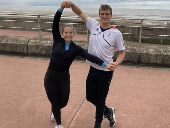 Ice partners Lydia Smart and Harry Mattick rehearse their routines on South Promenade
