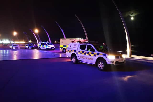 Emergency services at the scene across the road from Blackpool Tower last night (July 27). Pic: HM Coastguard